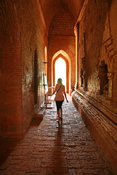 istock Woman in Bagan temple 928630252