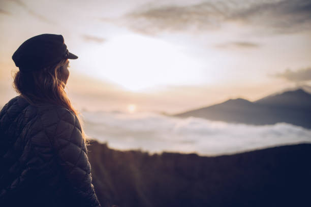 istock Young woman hiker on the mountain 928647602