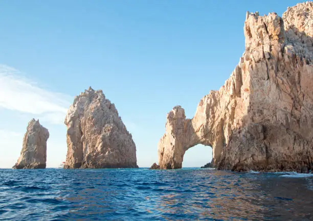 Los Arcos / The Arch at Lands End as seen from the Sea of Cortes at Cabo San Lucas in Baja California Mexico BCS