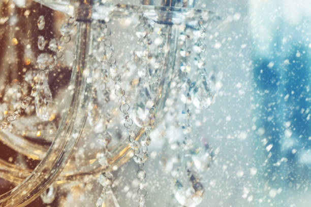 istock Crystal chandelier close-up. Glamour background with copy space 928652926