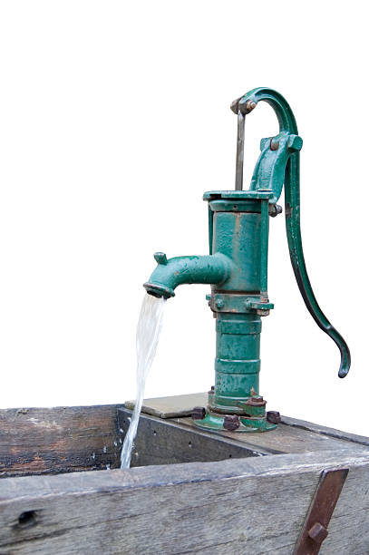 Retro Water Pump - Isolated stock photo