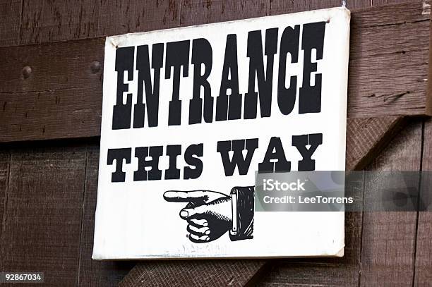 Old Fashioned Entrance Sign Stock Photo - Download Image Now - Dadaism, Accessibility, Black Color