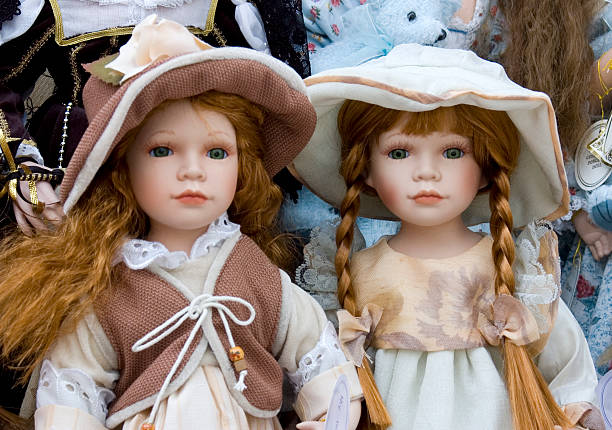 istock Two delicate dolls in traditional clothes with red hair 92867238