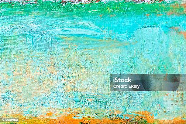 Pintura De Arte Abstracto Verde Fondos Foto de stock y más banco de imágenes de Abstracto - Abstracto, Amarillo - Color, Azul turquesa