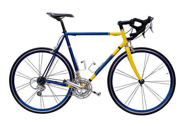 moto da corsa moderna - racing bicycle bicycle cycling yellow foto e immagini stock