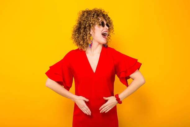 istock Attractive woman with short curly hair 928698416