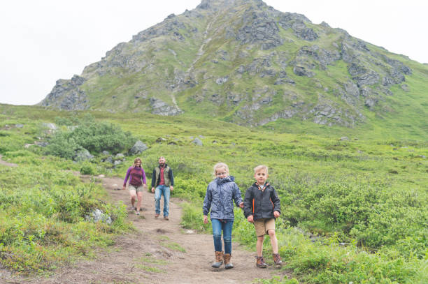 istock Family hiking on Alaska mountain 928702610
