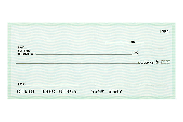 Blank check stock photo