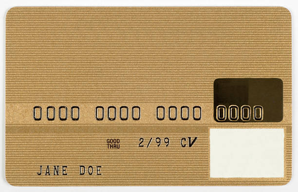 Gold credit card. stock photo