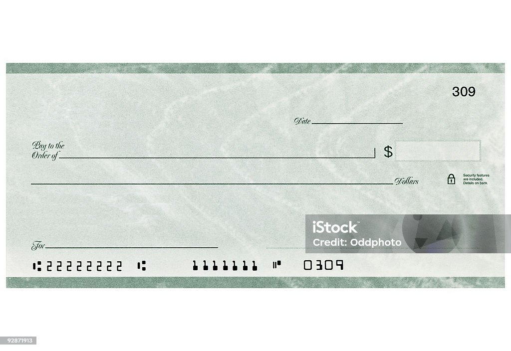 Em branco check - Foto de stock de Cheque royalty-free