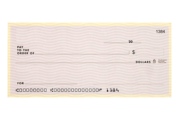 Personal check with altered numbers stock photo