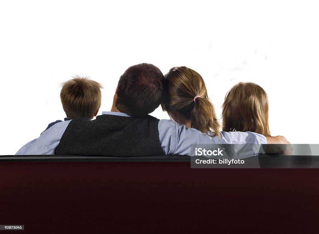 Famille en regardant un écran vide - Photo de Tourner libre de droits