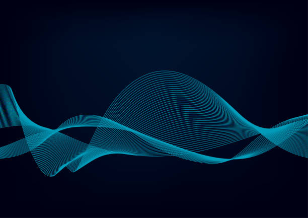 istock Abstract background with Dynamic particle sound waves. Wave of musical soundtrack for record. Vector illustration 928732952