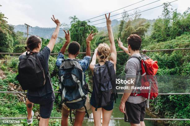 Group Of Young Adult Friends Outdoors Recreational Leisure Freedom And Adventure Concept Stock Photo - Download Image Now