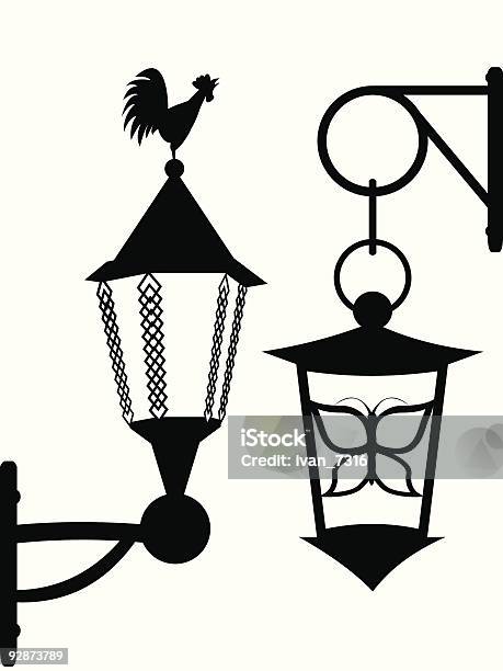 Ancient Street Lanterns Stock Illustration - Download Image Now - Antique, Architecture, Butterfly - Insect