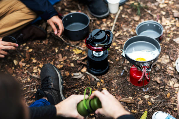istock Friends camping in the forest together 928741006