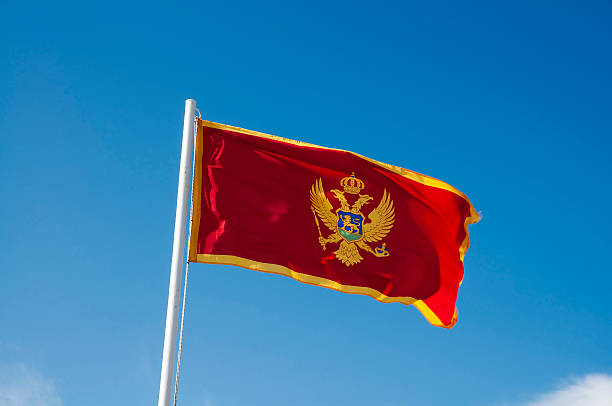 flag of montenegro - karadağ bayrağı stok fotoğraflar ve resimler