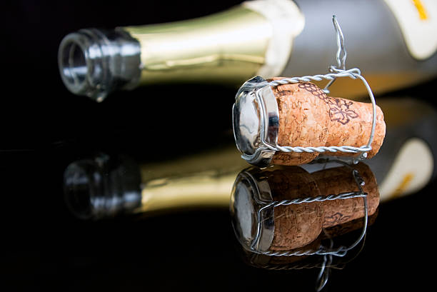 istock Closeup opened wine bottle and cork 92875074