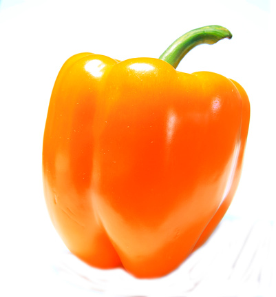 Yellow sweet pepper isolated on the white background