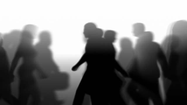 Defocused People Walking By (Silhouette)