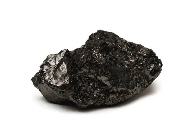 Anthracite - often referred to as hard coal isolated on white background