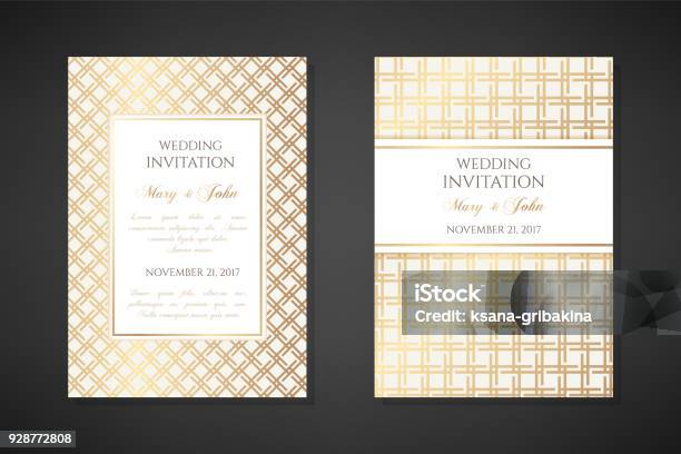 Grid Invitation Gold Gride Wedding Invitation Templates Stock Illustration - Download ...