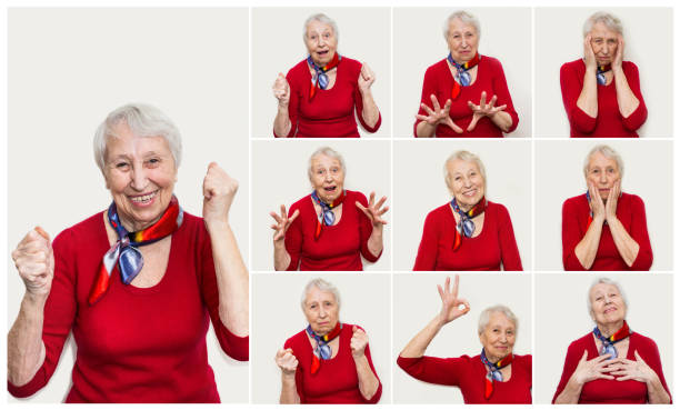 istock The collage from different emotions of senior woman 928775314