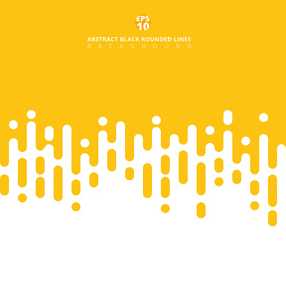 Abstract yellow mustard Rounded Lines Halftone Transition. Vector Background Illustration