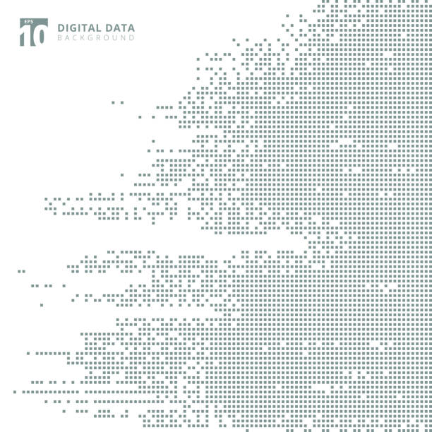 Abstract technology digital data square gray pattern pixel background. Abstract technology digital data square gray pattern pixel background. Vector graphic illustration mosaic illustrations stock illustrations