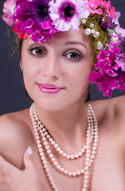 The beautiful girl in a wreath
