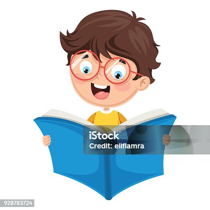 istock Vector Illustration Of A Kid Reading 928783724