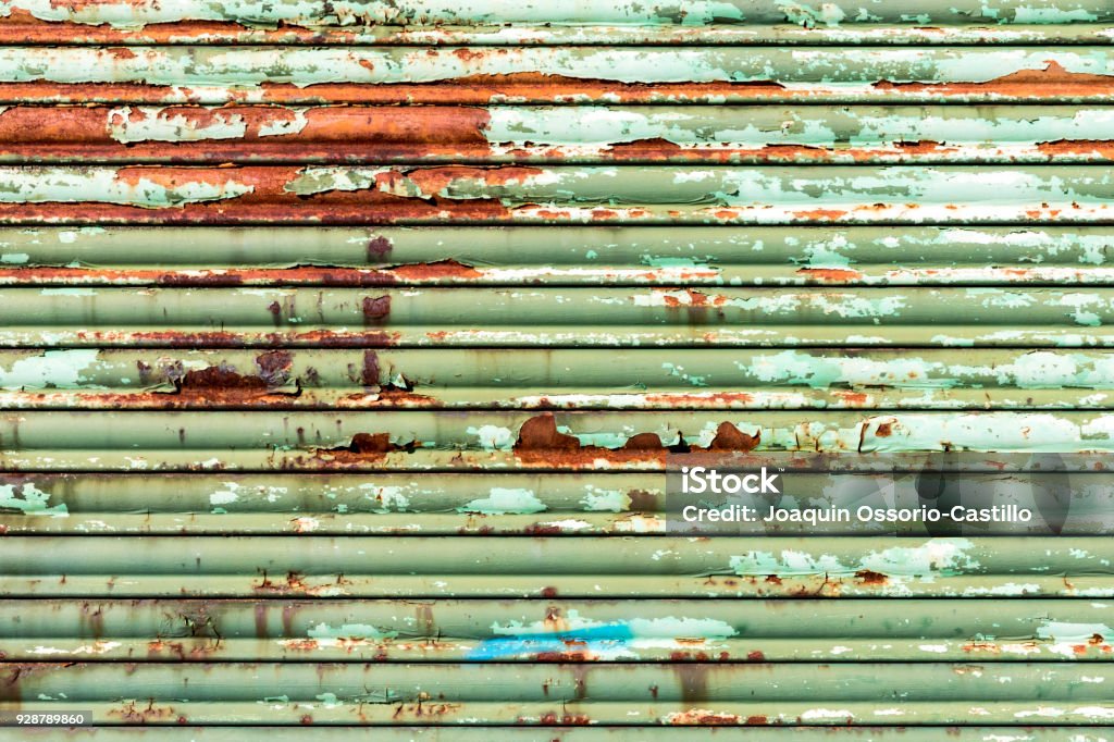 Shutter Rug Rust Green Rusty Roller Shutter Stock Photo - Download Image Now - Abstract ...