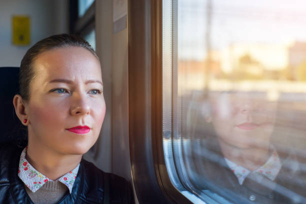 istock Woman traveling by train 928790664