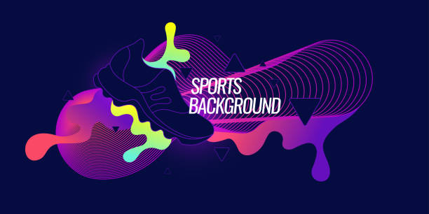 ilustrações de stock, clip art, desenhos animados e ícones de modern colored poster for sports - night running