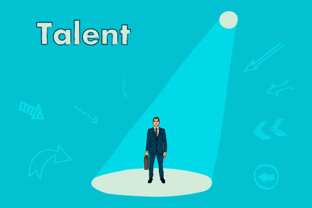 istock Business recruitment . Search for a talented worker. businessman under the beam of a searchlight 928792146