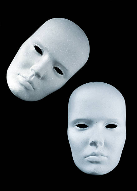 duas máscara - three dimensionel shape imagens e fotografias de stock
