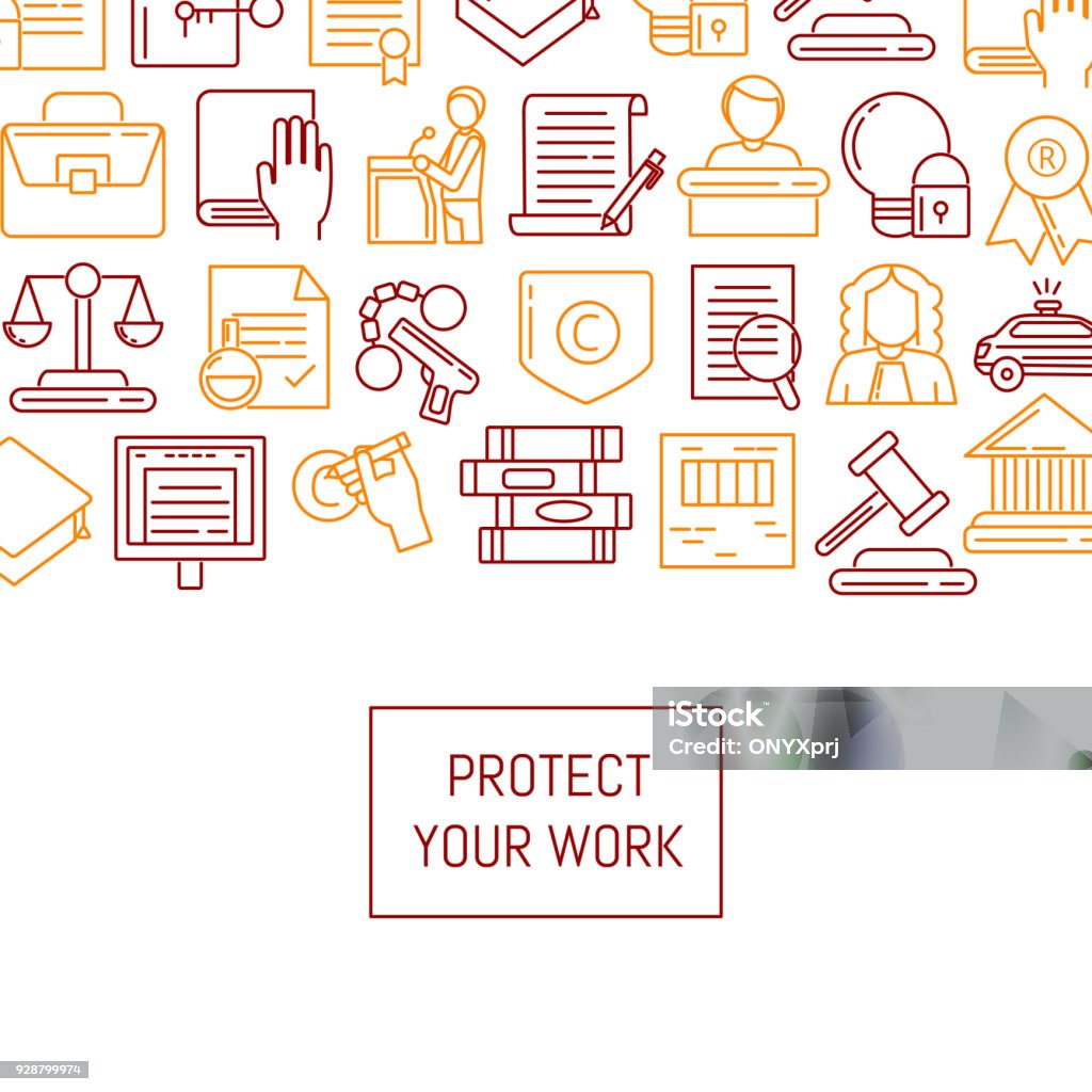 Copyright Stylings Vector Linear Style Copyright Elements Illustration Stock Illustration ...