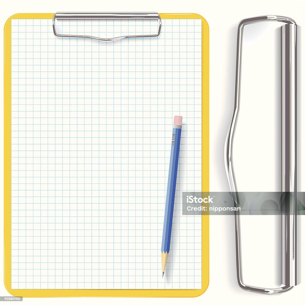 Alta dettagliata appunti, matite e fogli di carta vettoriale CMYK (, - arte vettoriale royalty-free di Questionario