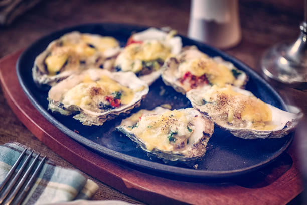 istock Baked Oysters Served on Plate 928802836