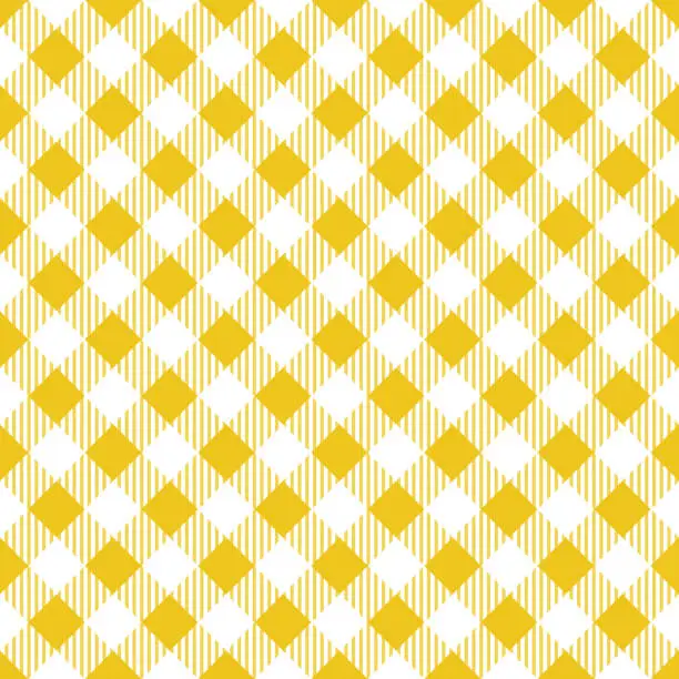 Vector illustration of Yellow Tablecloth Argyle Pattern