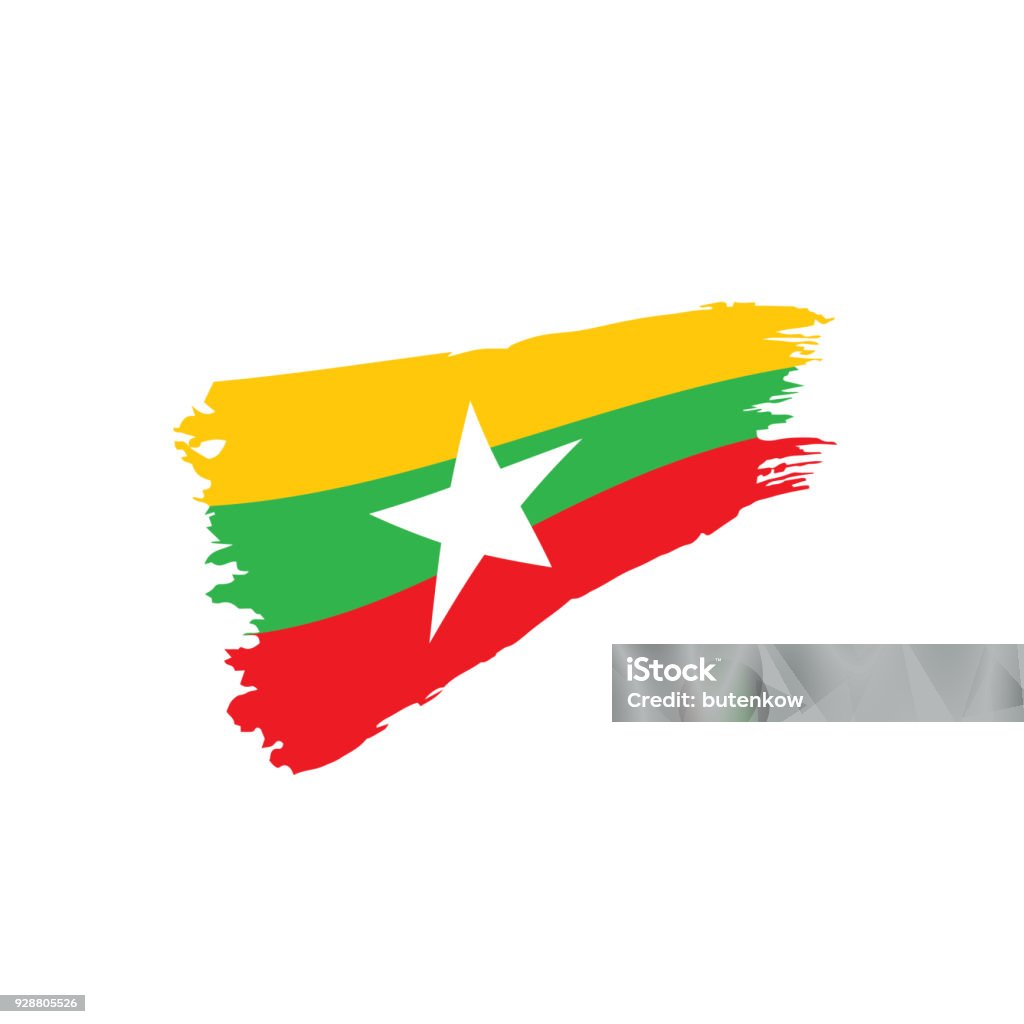 Myanmar flag, vector illustration Myanmar flag, vector illustration on a white background Cultures stock vector