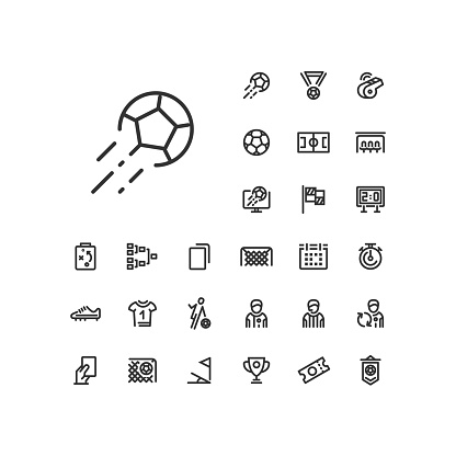 Soccer / football linear icons to use in web and mobile app.