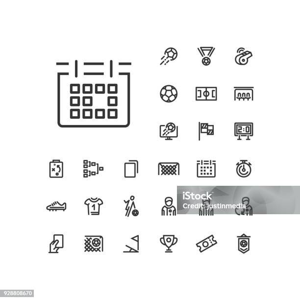 Stats Icon In Set On The White Background Soccer Football Linear Icons To Use In Web And Mobile App Stock Illustration - Download Image Now