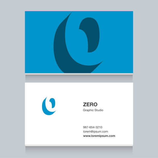 number 0 number "0", with business card template. Vector graphic design elements for company . zero number stock illustrations