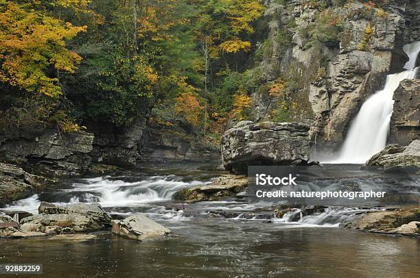Linnville Falls Gorge In Autumn Stock Photo - Download Image Now - Autumn, Blue Ridge Parkway, Color Image