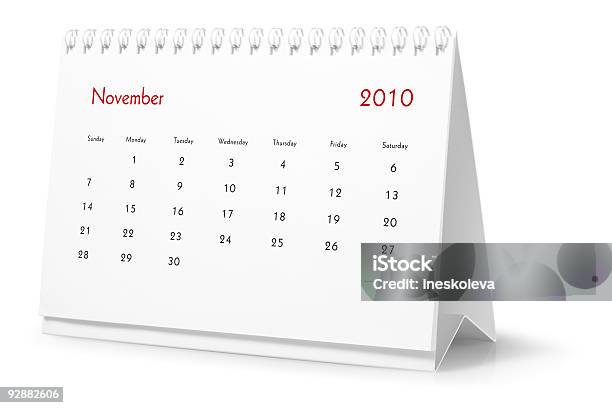 Photo libre de droit de Année Le Mois De Novembre 2010calendrier De Bureau banque d'images et plus d'images libres de droit de Blanc