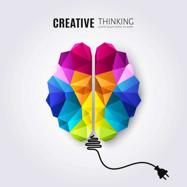 Creative concept of the human brain with connected electricity wire. Vector. vector art illustration