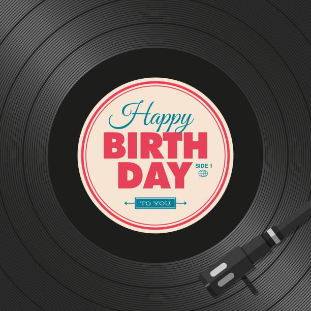 Happy birthday card. Happy birthday card. Vinyl illustration background, vector design editable. business party stock illustrations