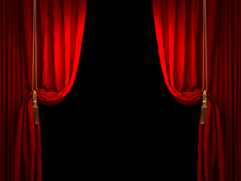 Rojo cortina de escenario photo