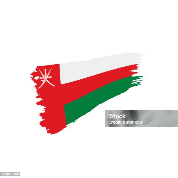 Oman Flag Vector Illustration Stock Illustration - Download Image Now - Backgrounds, Cultures, Flag